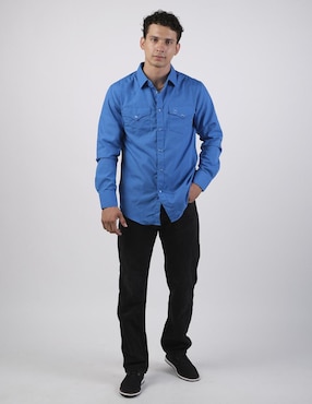 Camisa casual Cuaco de algodón manga larga para hombre
