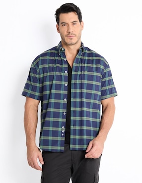 Camisa Casual Cavalatti De Algodón Manga Corta Para Hombre