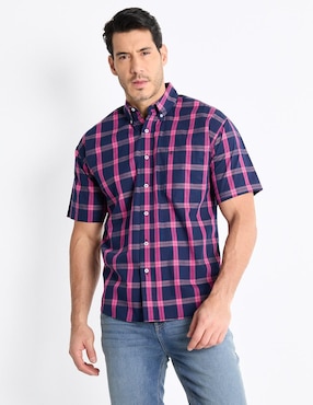 Camisa Casual Cavalatti De Algodón Manga Corta Para Hombre