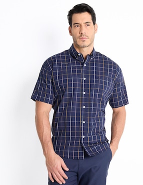 Camisa Casual Cavalatti De Algodón Manga Corta Para Hombre