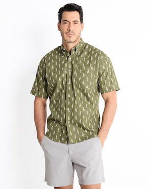 Camisa Casual Cavalatti De Algodón Manga Corta Para Hombre