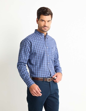 Camisa Casual Cavalatti De Algodón Manga Larga Para Hombre