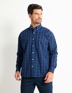 Camisa Casual Cavalatti De Algodón Manga Larga Para Hombre