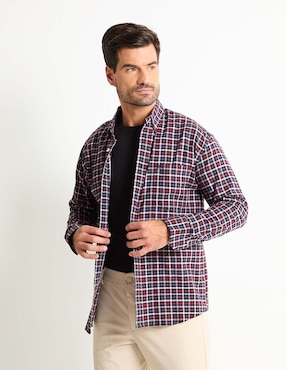 Camisa Casual Cavalatti De Algodón Manga Larga Para Hombre