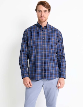 Camisa Casual Cavalatti De Algodón Manga Larga Para Hombre