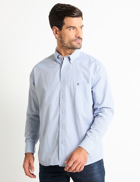 Camisa Casual Cavalatti De Algodón Manga Larga Para Hombre