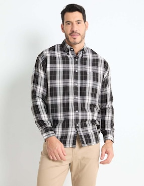 Camisa Casual Cavalatti De Algodón Manga Larga Para Hombre