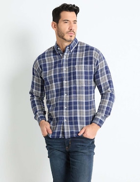 Camisa Casual Cavalatti De Algodón Manga Larga Para Hombre