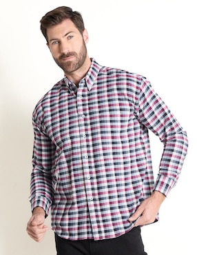Camisa casual Regent Street de algodón manga larga para hombre