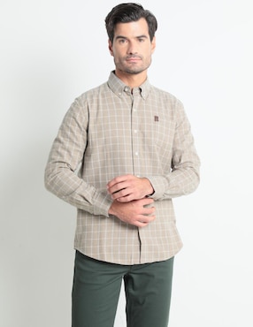 Camisa Casual Chaps De Algodón Manga Larga Para Hombre