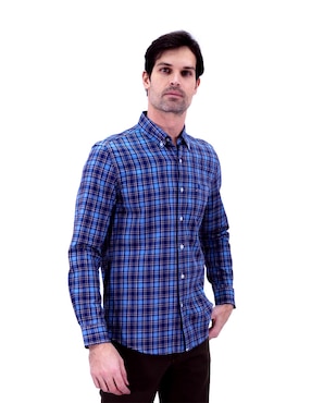 Camisa Casual Chaps De Algodón Manga Larga Para Hombre