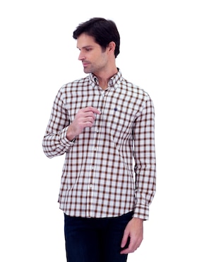 Camisa Casual Chaps De Algodón Manga Larga Para Hombre