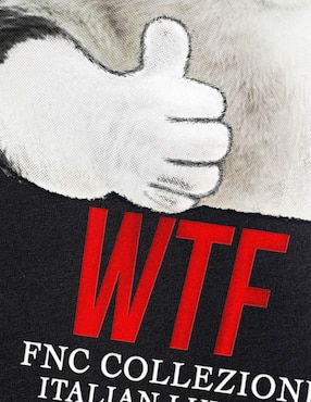 Playera FNC Collezioni Gato WTF cuello redondo para hombre