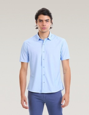 Camisa Business Casual Vittorio Forti Manga Corta Para Hombre