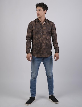 Camisa casual Benziny manga larga para hombre