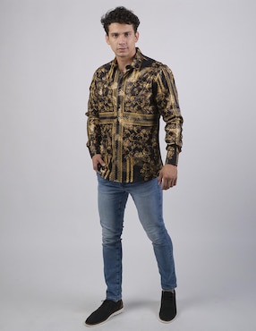 Camisa casual Benziny manga larga para hombre