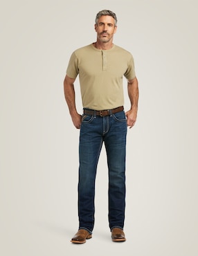Jeans bota Ariat lavado bitono para hombre