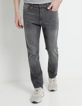 Jeans Straight Ferrioni Ossian Deslavado Para Hombre