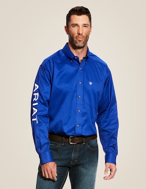 Camisa casual Ariat de algodón manga larga para hombre