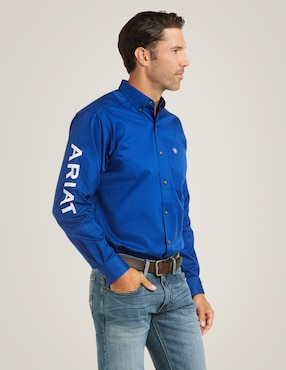 Camisa casual Ariat de algodón manga larga para hombre