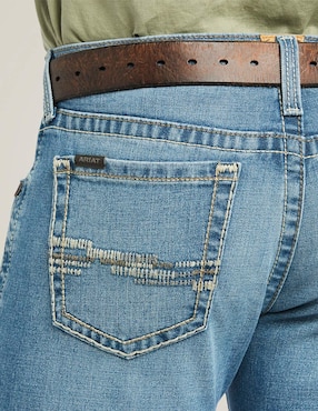 Jeans bota Ariat deslavado para hombre