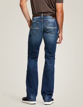 Jeans bota Ariat deslavado para hombre