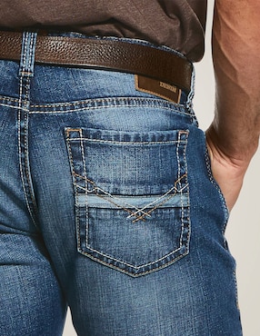 Jeans bota Ariat deslavado para hombre