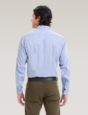 Camisa Business Casual Vittorio Forti de algodón manga larga para hombre