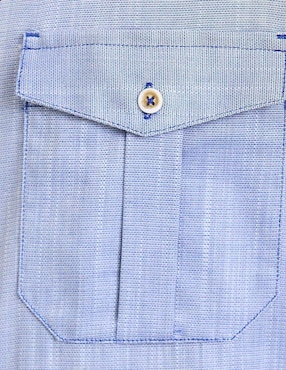 Camisa Business Casual Vittorio Forti de algodón manga larga para hombre