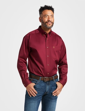 Camisa casual Ariat de algodón manga larga para hombre