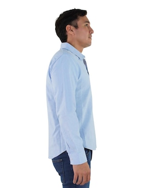 Camisa casual Breton de algodón manga larga para hombre