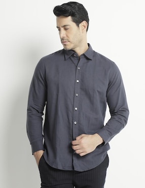 Camisa Casual Ábito De Lino Manga Larga Para Hombre