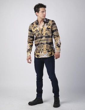 Camisa casual Benziny manga larga para hombre