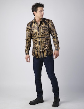 Camisa casual Benziny manga larga para hombre