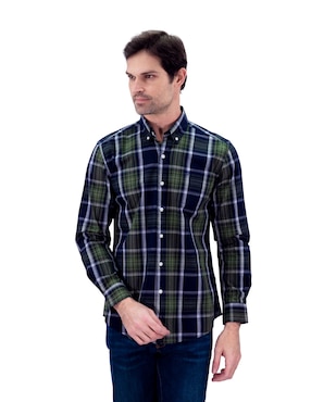 Camisa Casual Chaps De Algodón Manga Larga Para Hombre