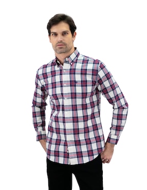 Camisa Casual Chaps De Algodón Manga Larga Para Hombre