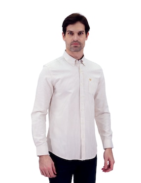 Camisa Casual Chaps De Algodón Manga Larga Para Hombre