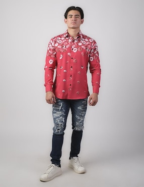 Camisa casual Benziny de algodón manga larga para hombre