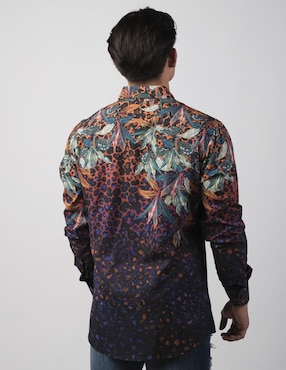 Camisa casual Benziny de algodón manga larga para hombre