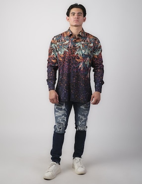 Camisa casual Benziny de algodón manga larga para hombre