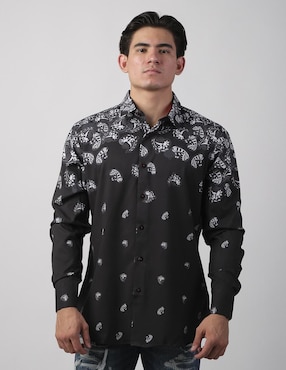 Camisa casual Benziny de algodón manga larga para hombre