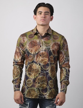 Camisa casual Benziny de algodón manga larga para hombre