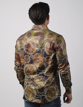 Camisa casual Benziny de algodón manga larga para hombre