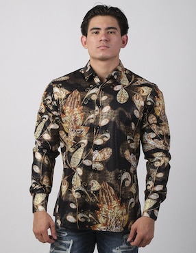 Camisa casual Benziny de algodón manga larga para hombre