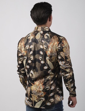 Camisa casual Benziny de algodón manga larga para hombre