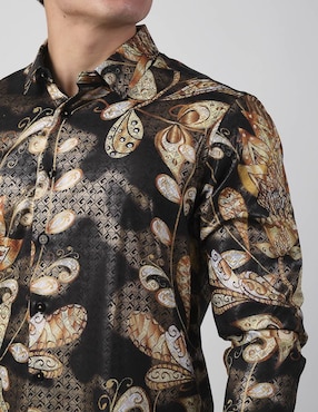 Camisa casual Benziny de algodón manga larga para hombre