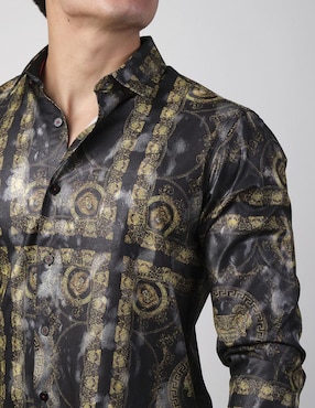 Camisa casual Benziny de algodón manga larga para hombre