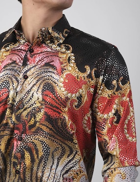 Camisa casual Benziny de algodón manga larga para hombre