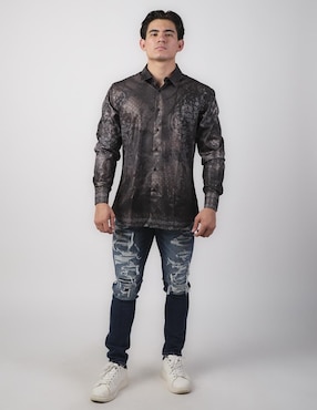 Camisa casual Benziny de algodón manga larga para hombre