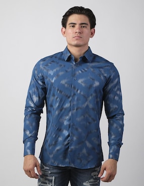 Camisa casual Benziny de algodón manga larga para hombre